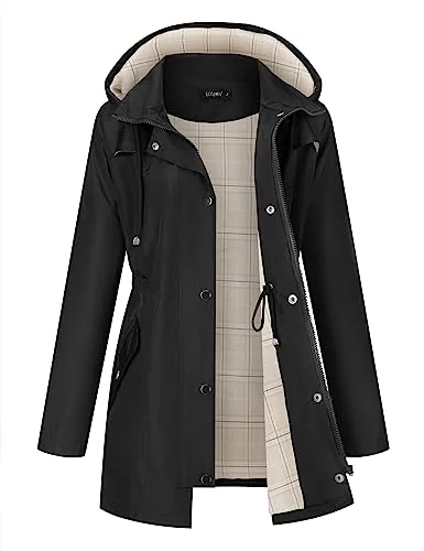 Lomon Plaid Lined Rain Jacket