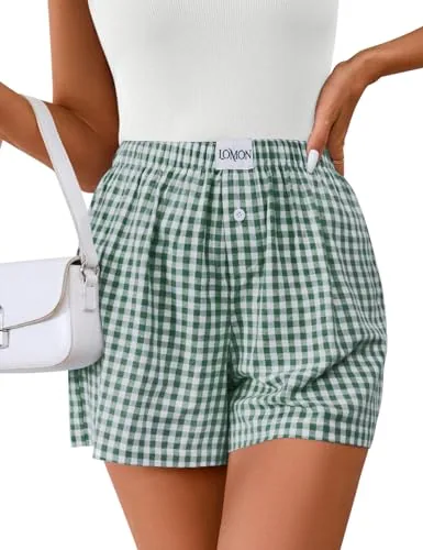 Lomon Gingham Boxer Shorts