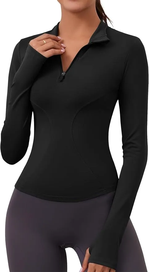 Lomon Long Sleeve Quarter Zip Workout Top