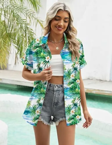 Lomon Floral Hawaiian Button Down Shirt